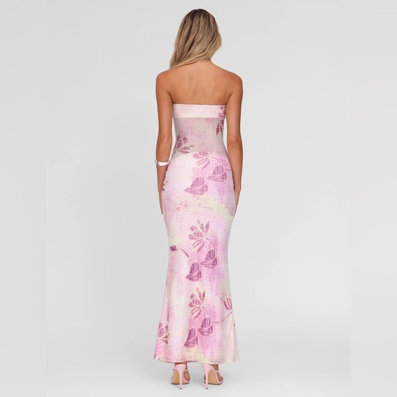 [NWT] Tiger Mist Morgan Dress - Strapless Pink Floral Maxi - Small - Picture 4 of 14